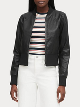 Load image into Gallery viewer, Women Cropped Black Bomber Jacket

