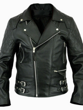 Load image into Gallery viewer, Mens Designer Style Leather Motorcycle Jacket
