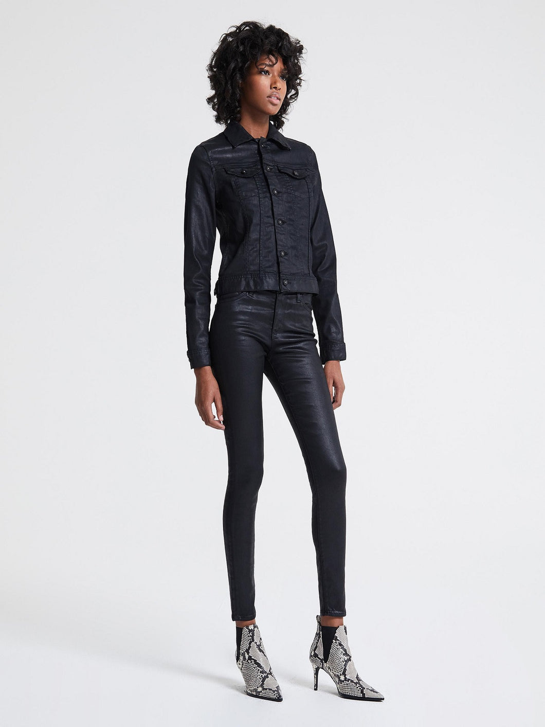 Women Black Button Closer Casual Leather Jacket - Boneshia.com