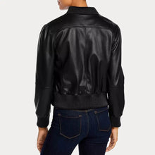 Load image into Gallery viewer, Women’s Black Bomber Real Leather Jacket
