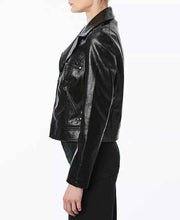 Load image into Gallery viewer, Black Real Leather Notch lapel collar leather Jacket
