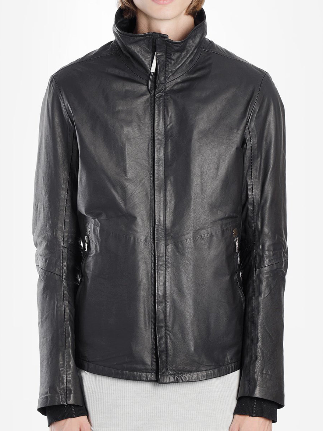 Men Black Stylish Leather Biker Jacket