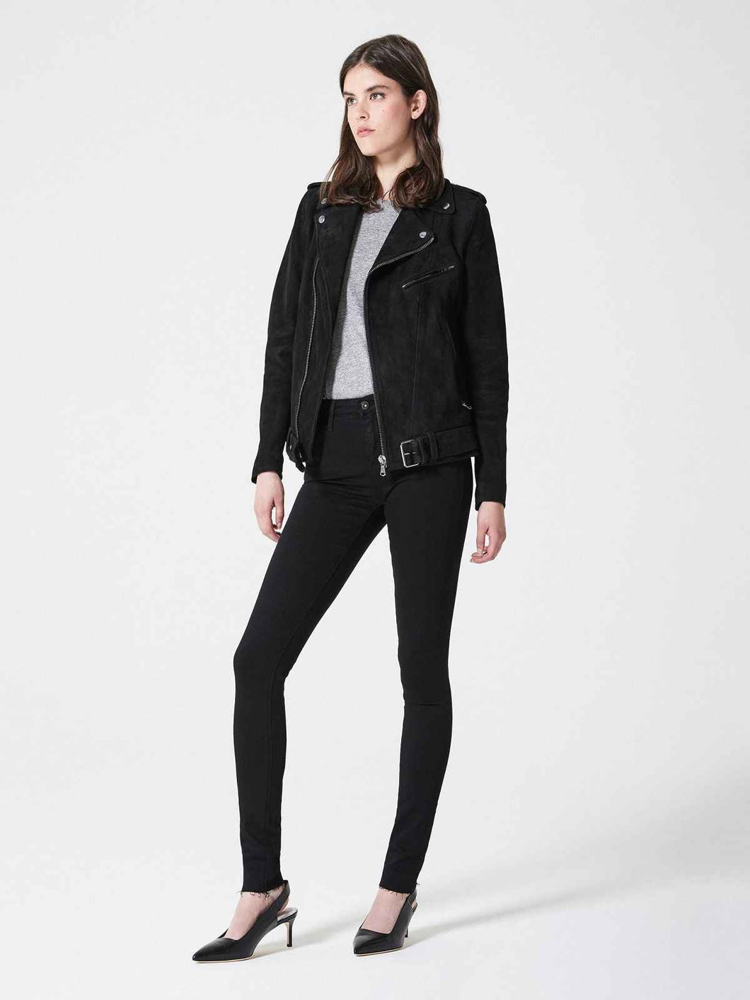 Black Suede Leather Jacket For Women - Boneshia.com