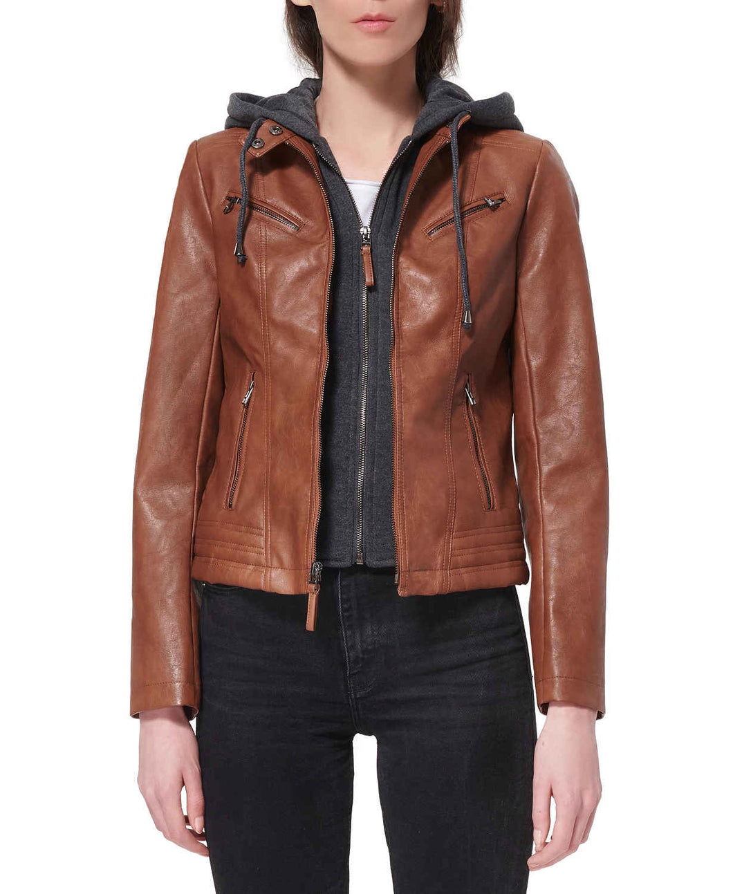 Brown Women Real leather Jacket