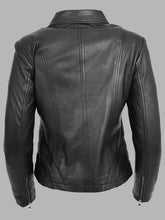 Load image into Gallery viewer, Women Classic Leather Biker Jacket Nova Black

