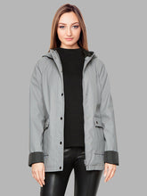 Load image into Gallery viewer, Women Grey Spot Lined Mac Cotton Jacket
