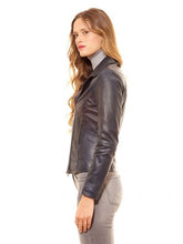 Load image into Gallery viewer, Women Black Biker Fashion Faux Leather Jacket

