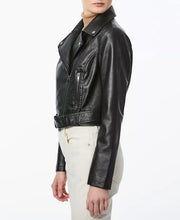 Load image into Gallery viewer, Women Black Real Leather Notch laplescollar leather Jacket
