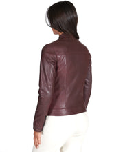 Load image into Gallery viewer, Women Slim Fit Biker Brown Leather Jacket
