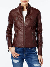 Load image into Gallery viewer, Women Traditional Slim Fit Biker Leather Jacket
