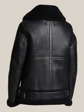Load image into Gallery viewer, Women&#39;s Black Shearling Jacket
