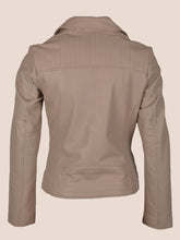 Load image into Gallery viewer, Women&#39;s Ivory Biker Leather Jacket
