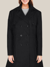 Load image into Gallery viewer, Women’s Lavish Pitch Black Cotton Trench Coat

