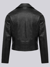 Load image into Gallery viewer, Women&#39;s Zipper Black Leather Jacket
