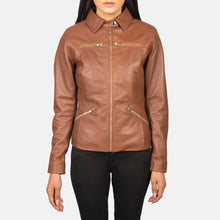 Load image into Gallery viewer, Tomachi Brown Leather Jacket – Boneshia
