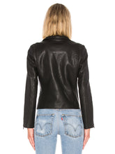 Load image into Gallery viewer, Womens Stylish Black Biker Real Leather Jacket
