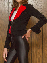 Load image into Gallery viewer, Red Heart Black Wool Blazer
