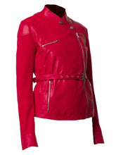 Load image into Gallery viewer, Women’s Fashion Red Leather Jacket
