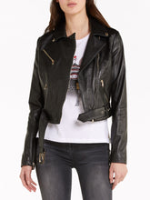 Load image into Gallery viewer, Womens Genuine Leather Biker Jacket
