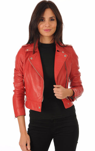 Women’s Latest Style Real Leather Slim Fit Biker Jacket