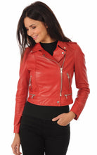 Load image into Gallery viewer, Women’s Latest Style Real Leather Slim Fit Biker Jacket
