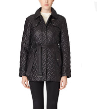 Load image into Gallery viewer, Women&#39;s Quilted Trench Coat In Black

