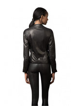 Load image into Gallery viewer, Women&#39;s Slim Fit Classic Black Leather Jacket
