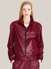 Load image into Gallery viewer, Women’s Super Biker Leather Bomber Jacket
