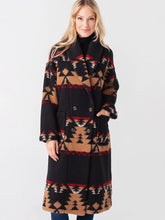 Load image into Gallery viewer, Yellowstone S05 Kelly Reilly Black Printed Wool Coat
