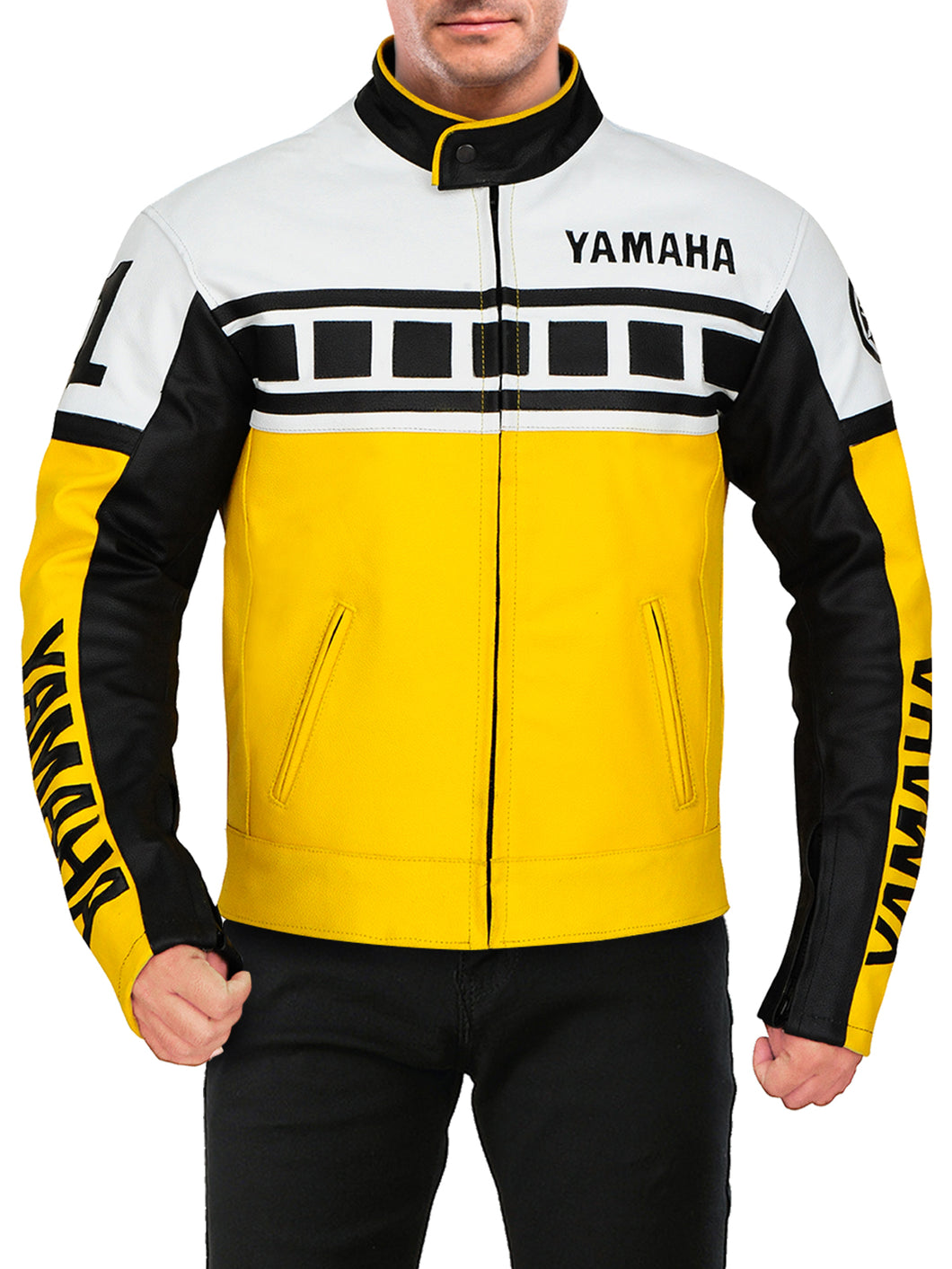 Yamaha Yellow Biker Leather Jacket - Boneshia.com