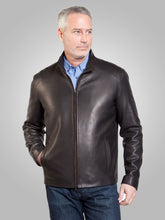 Load image into Gallery viewer, Mens Black Leather Shiny Jacket
