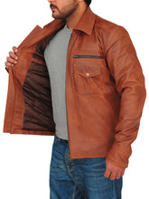 Load image into Gallery viewer, Vintage Brown Men Leather Jacket – Boneshia
