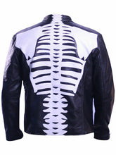 Load image into Gallery viewer, Mens Motorcycle Biker Skeleton Bones Leather Jacket
