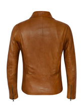 Load image into Gallery viewer, Men&#39;s Modern Moto Brown Biker Jacket
