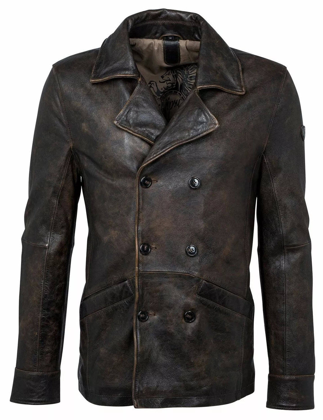 Men's Brown Leather Jacket - Boneshia