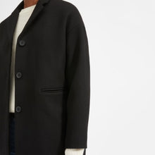 Load image into Gallery viewer, The Cocoon Black Wool Coat For Women
