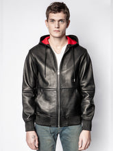 Load image into Gallery viewer, Mens Dashing Bark Black Bomber Hooded Jacket
