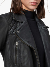 Load image into Gallery viewer, Womens Leather Cargo Biker Jacket
