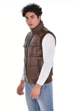 Load image into Gallery viewer, Brown Men&#39;s Genuine Leather Vest
