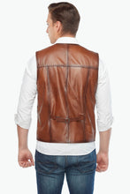 Load image into Gallery viewer, Pointed Tan Genuine Leather Vest – Boneshia
