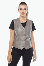 Load image into Gallery viewer, Genuine Leather Women&#39;s Leather Vest Taupe
