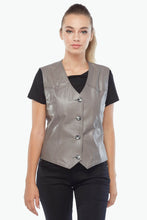Load image into Gallery viewer, Genuine Leather Women&#39;s Leather Vest Taupe
