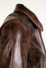 Load image into Gallery viewer, Men Distressed Brown Leather Jacket – Boneshia
