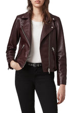 Load image into Gallery viewer, Women Dark Brown Biker Leather Jacket
