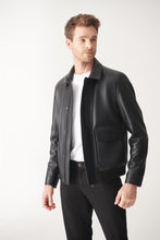 Load image into Gallery viewer, Black Bomber Leather Jacket for Men - Boneshia
