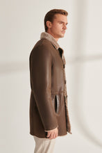 Load image into Gallery viewer, Mens Modern Brown Shearling Leather Coat
