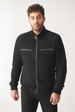 Men's Matt Black Suede Leather Jacket