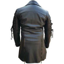 Load image into Gallery viewer, MEN&#39;S VAN HELSING STEAMPUNK BLACK LEATHER TRENCH COAT
