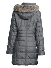 Load image into Gallery viewer, Women&#39;s Grey Hooded Puffer Coat
