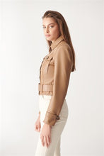 Load image into Gallery viewer, Women&#39;s Authentic TAN Biker Leather Jacket

